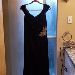 Navy velvet formal gown